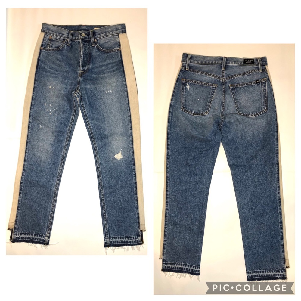 NWOT NOEND Denim Claude High Rise Straight Crop 27